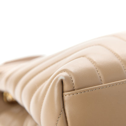 Saint Laurent Calfskin Y Quilted Monogram Medium Loulou Chain Satchel Nude Powder 10 of 16
