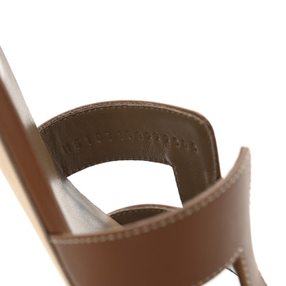 Hermes Calfskin Oasis Sandals 38.5 Gold 9 of 10
