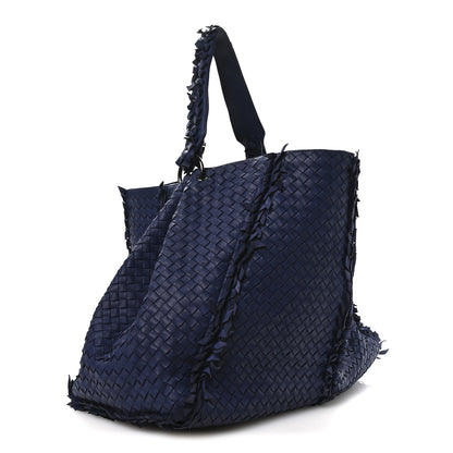 Bottega Veneta Nappa Intrecciato Large Franges Shoulder Bag Blue 3 of 10