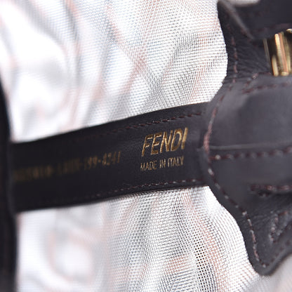 Fendi Mesh Vitello Grace F is FF 1974 Mini Mon Tresor Bucket Bag Marrone Black Ebano 6 of 9