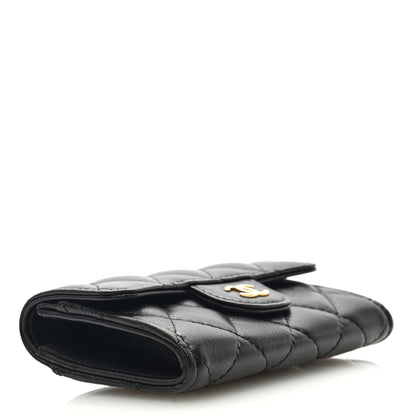 Chanel Lambskin Quilted Flap Card Holder Wallet Black 4 of 7