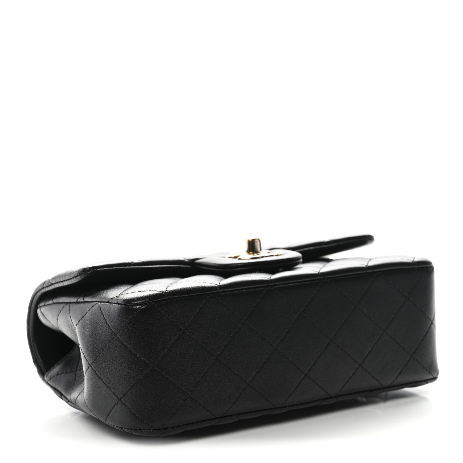 Chanel Lambskin Quilted Mini Top Handle Rectangular Flap Black 4 of 12