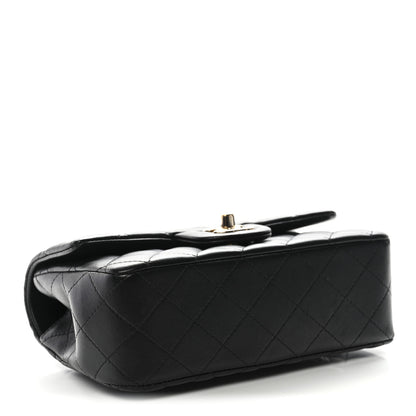 Chanel Lambskin Quilted Mini Top Handle Rectangular Flap Black 4 of 12