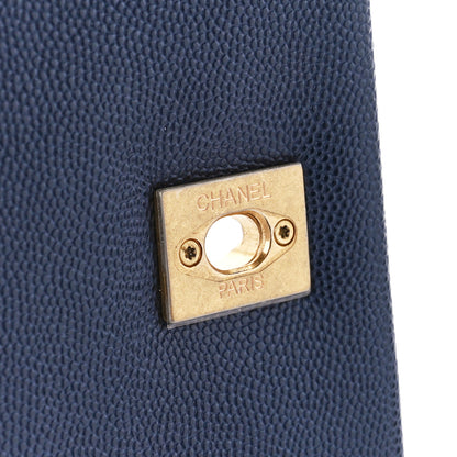Chanel Caviar Lizard Embossed Quilted Small Coco Handle Flap Navy Blue 7 of 11