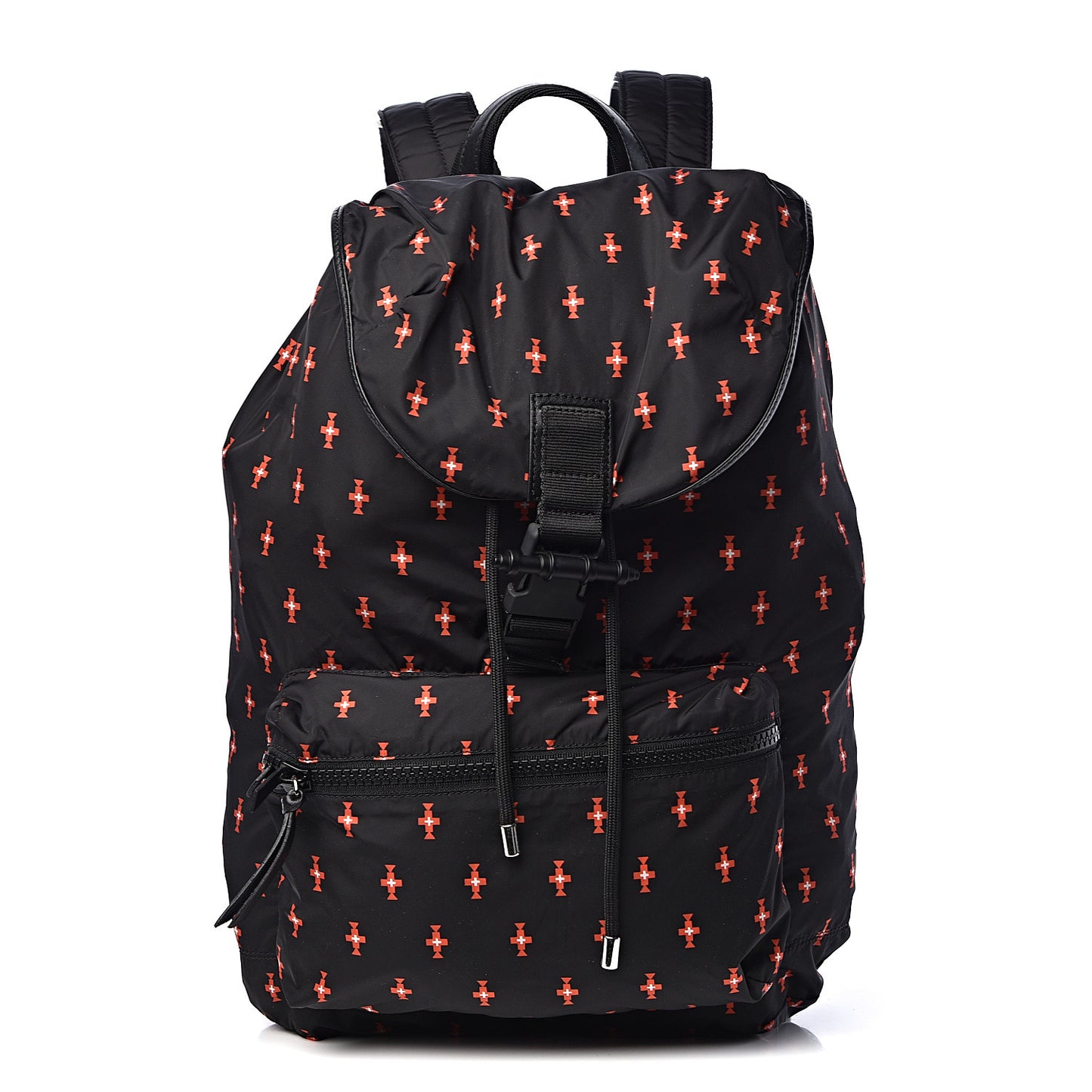 Nylon Totem Printed Backpack Black