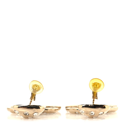 Chanel Crystal CC Drop Clip On Earrings Gold 3 of 5