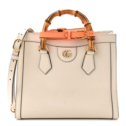 Gucci Wonka Grain Calfskin Small Diana Tote Bag Mystic White 1 of 10