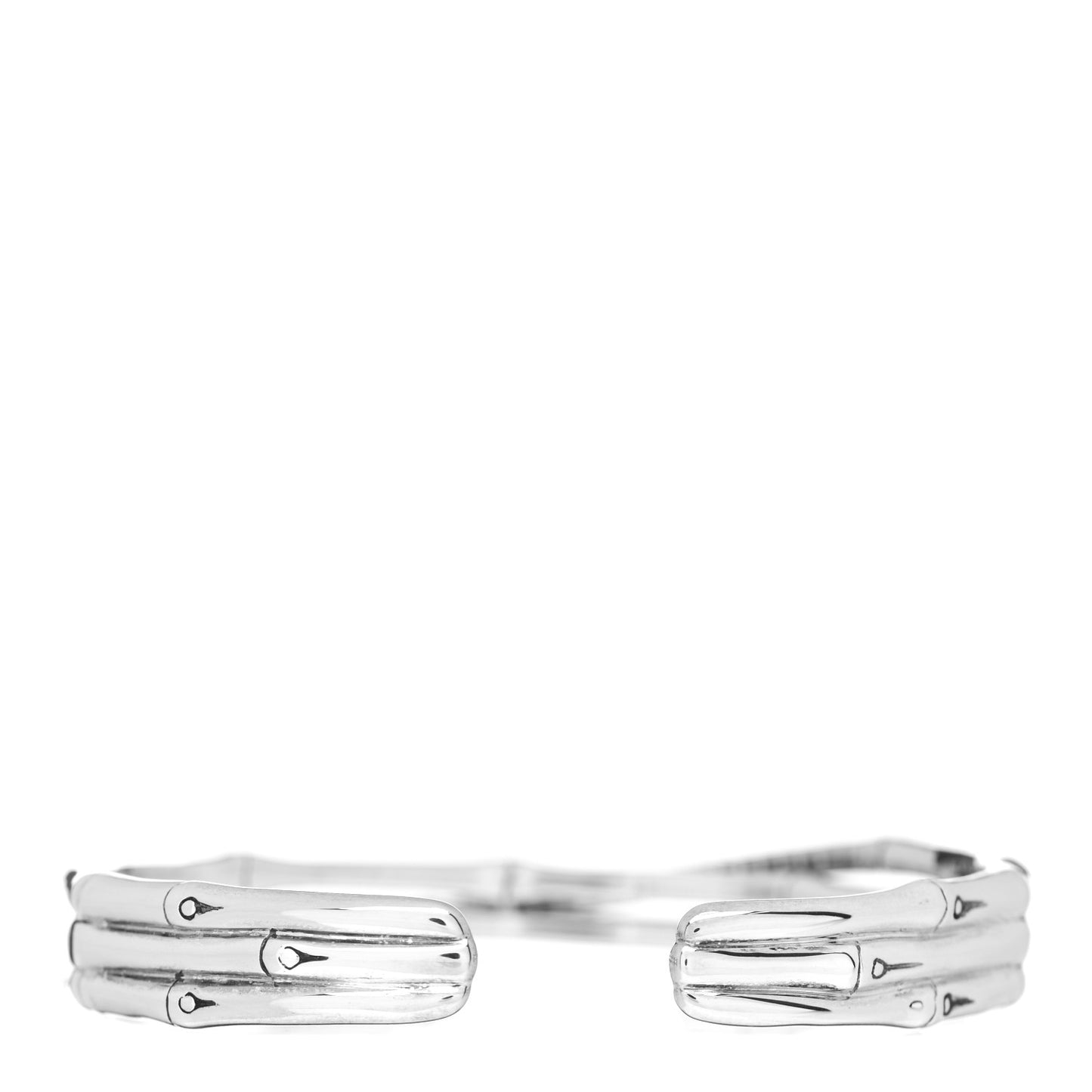 Sterling Silver Bamboo Black Sapphire Crossover Cuff Bracelet