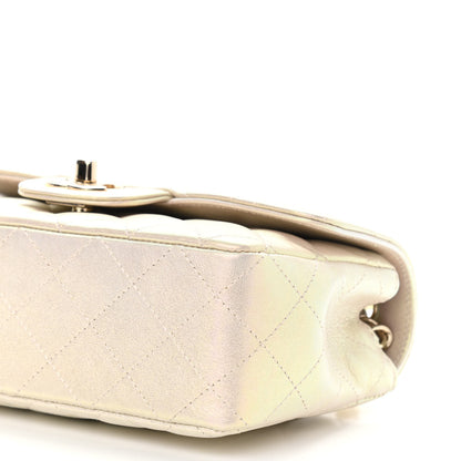 Chanel Iridescent Lambskin Quilted Mini Rectangular Flap Ivory 10 of 11