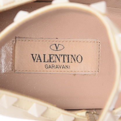 Valentino Garavani Patent Monochrome Rockstud Cage Ballerina Flats 39 Ivory 12 of 15