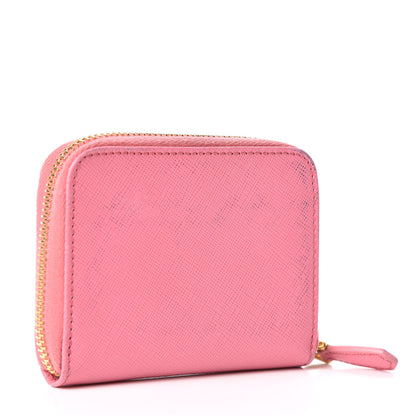 Prada Saffiano Metal Zip Coin Purse Geranio 3 of 10