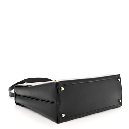 Salvatore Ferragamo Hammered Calfskin Gancini Top Handle Bag Black 4 of 9