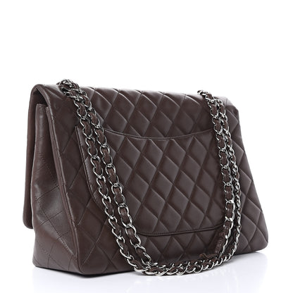 Chanel Lambskin Quilted Maxi Single Flap Brown 3 of 16
