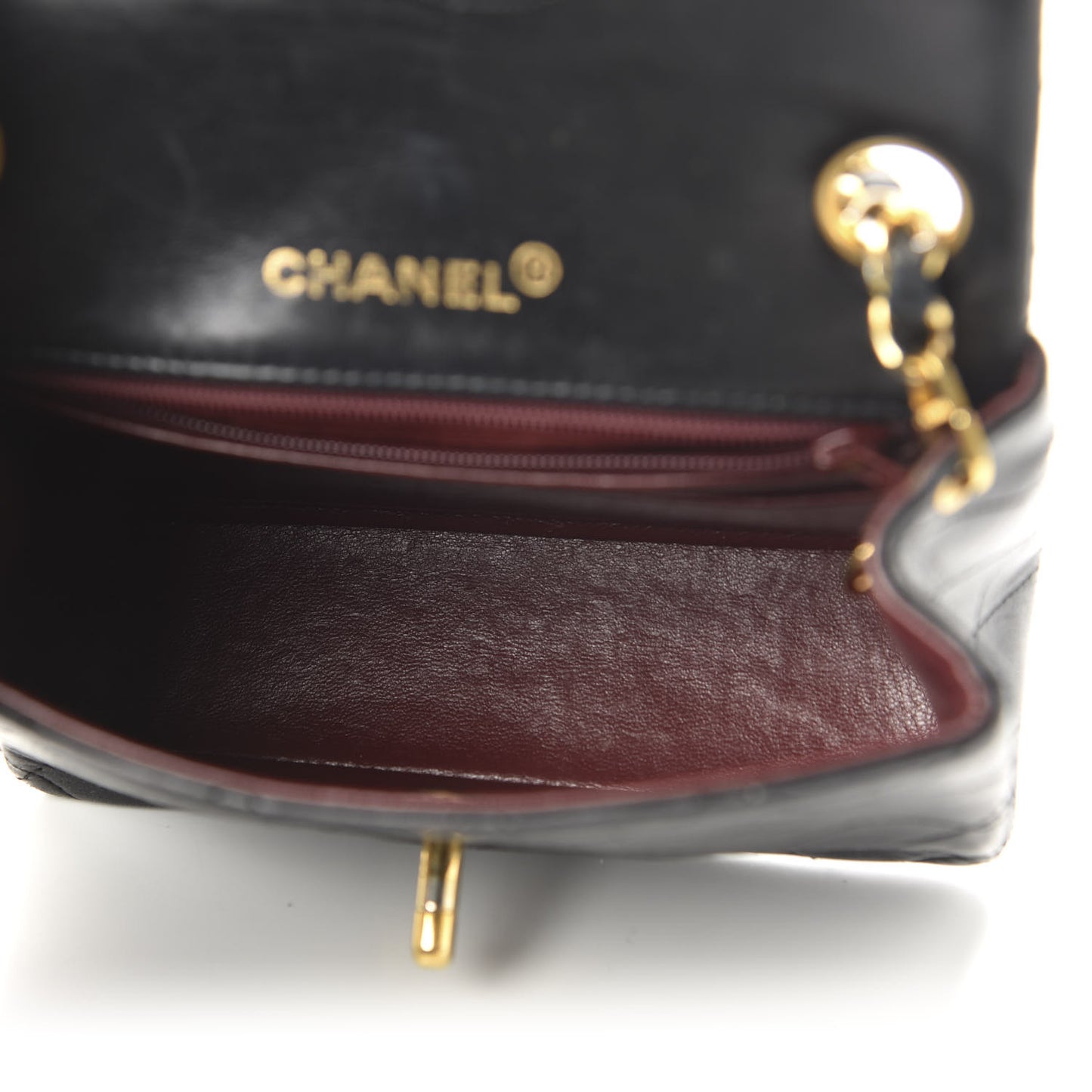 Lambskin Quilted Mini Square Flap Bag Black