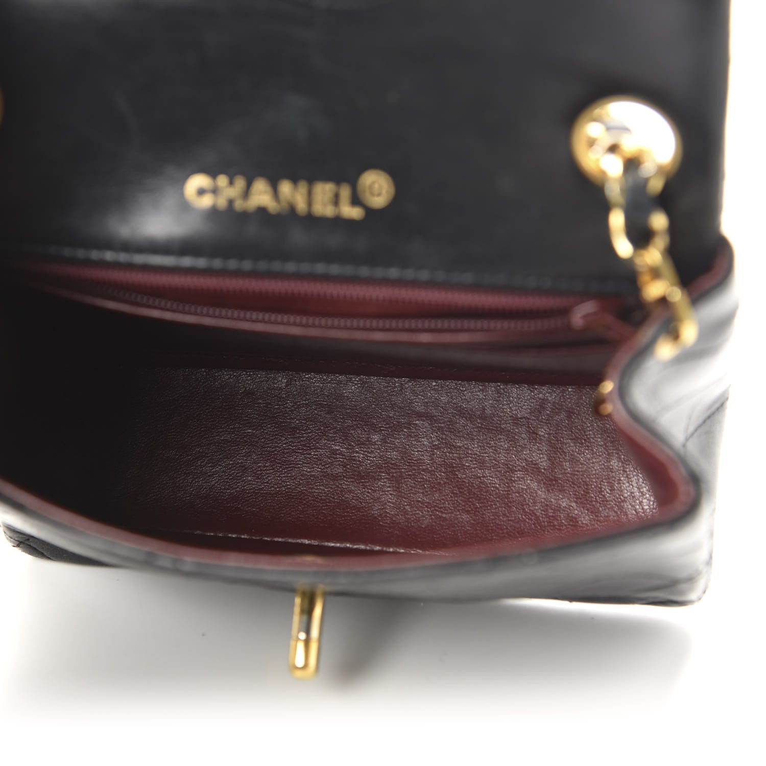 Chanel Lambskin Quilted Mini Square Flap Bag Black 5 of 10
