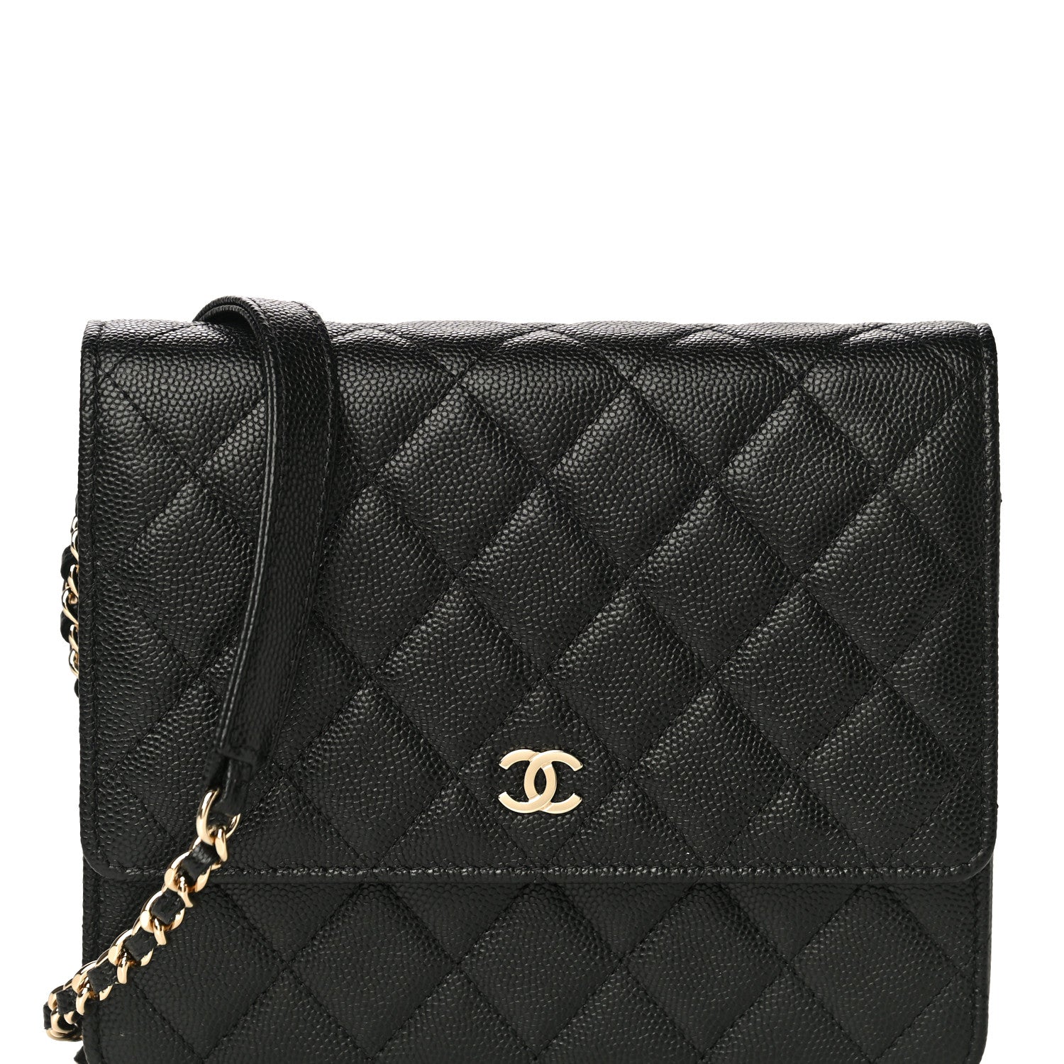 Chanel Caviar Quilted Square Wallet On Chain WOC Black 8 of 12