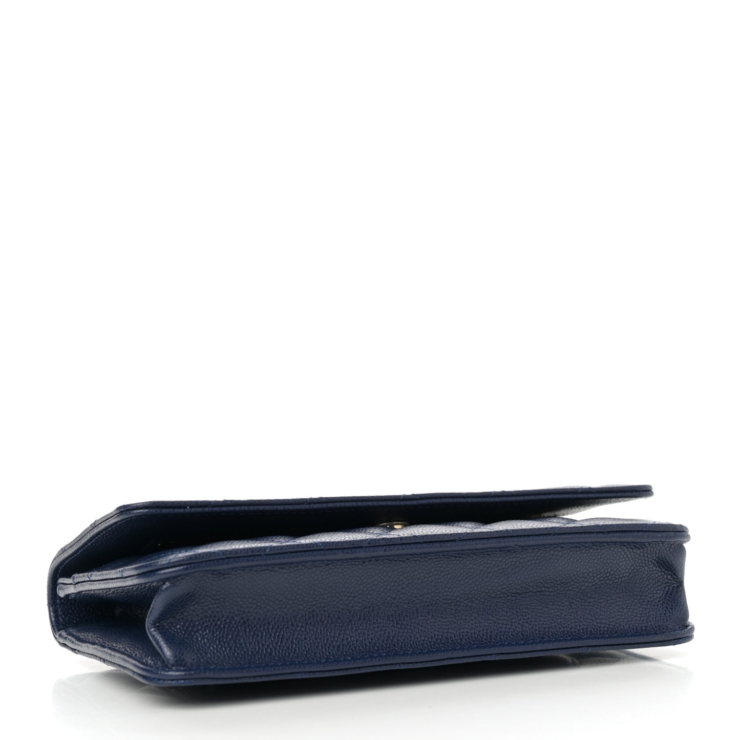 Caviar Quilted Wallet on Chain WOC Navy Blue