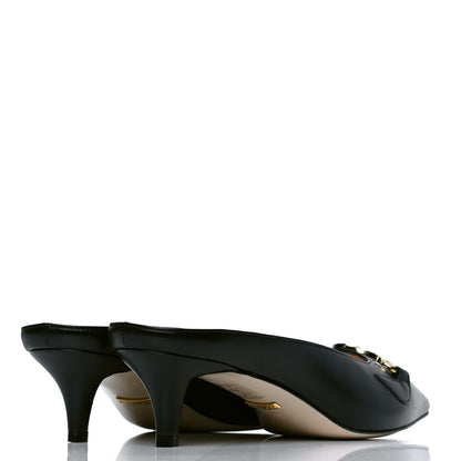Gucci Malaga Kid Zumi Low Heel Mules 38 Black 3 of 7
