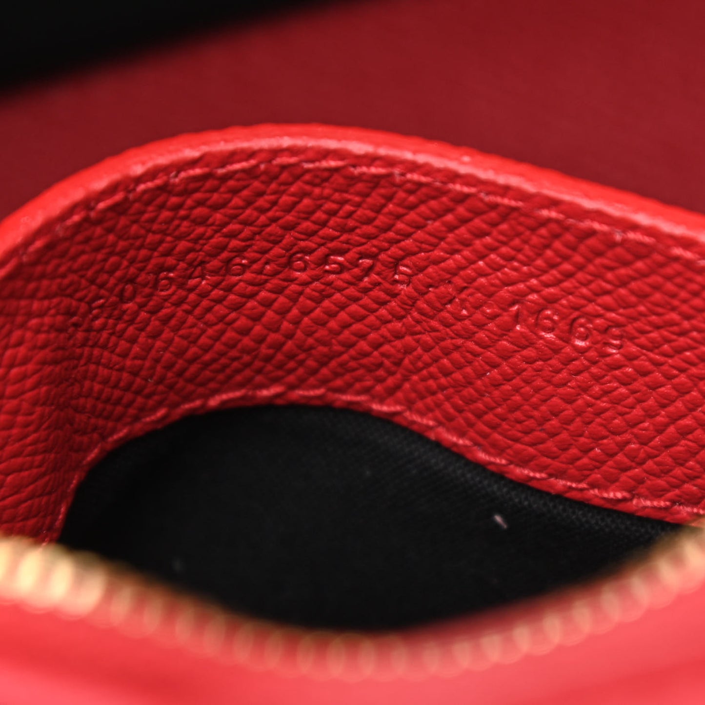 Signature Grained Calfskin Logo XXS Ville Top Handle Bag Rouge Lantern Black