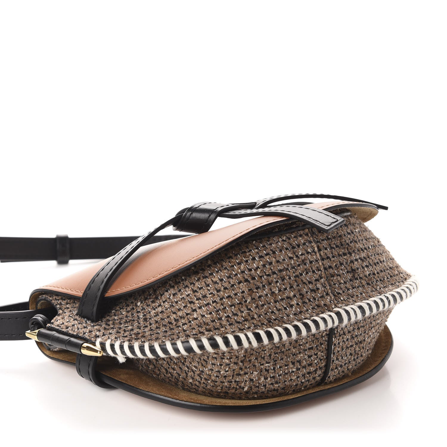 Loewe Calfskin Tweed Small Gate Crossbody Bag Tan 4 of 11