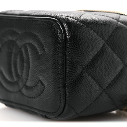Chanel Caviar Quilted Mini Vanity Case With Chain Black 10 of 11