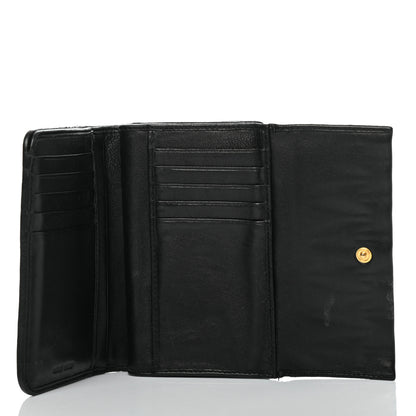 Miu Miu Nappa Matelasse Tri-Fold Flap Wallet Black 5 of 12