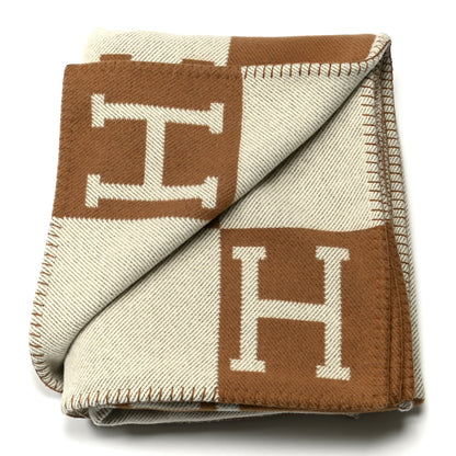 Hermes Wool Cashmere Avalon Blanket Ecru Camel 2 of 3