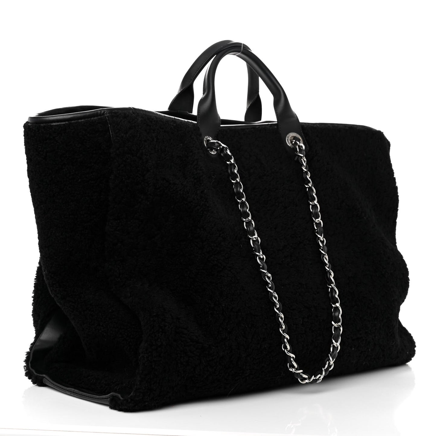 Shearling Extra Large Deauville Tote Black