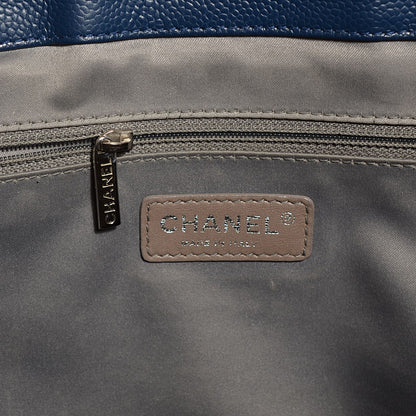 Chanel Caviar Quilted XL Grand Shopping Tote GST Navy Blue 6 of 7