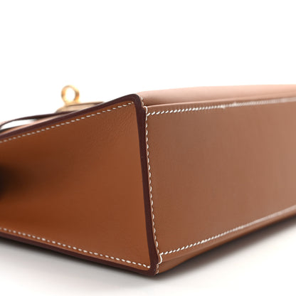 Hermes Swift Kelly Pochette Clutch Gold 9 of 11