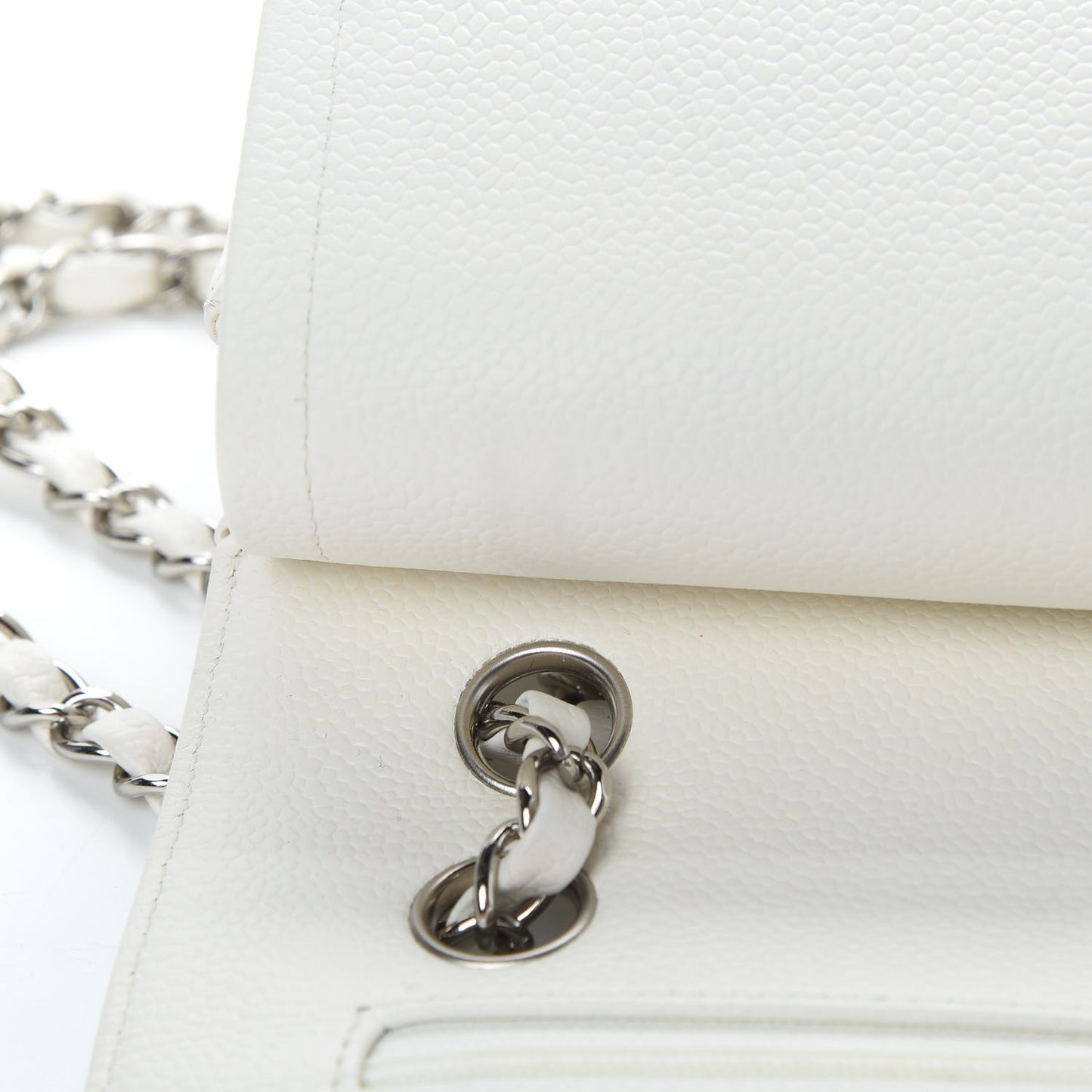 Caviar Quilted Small Double Flap White