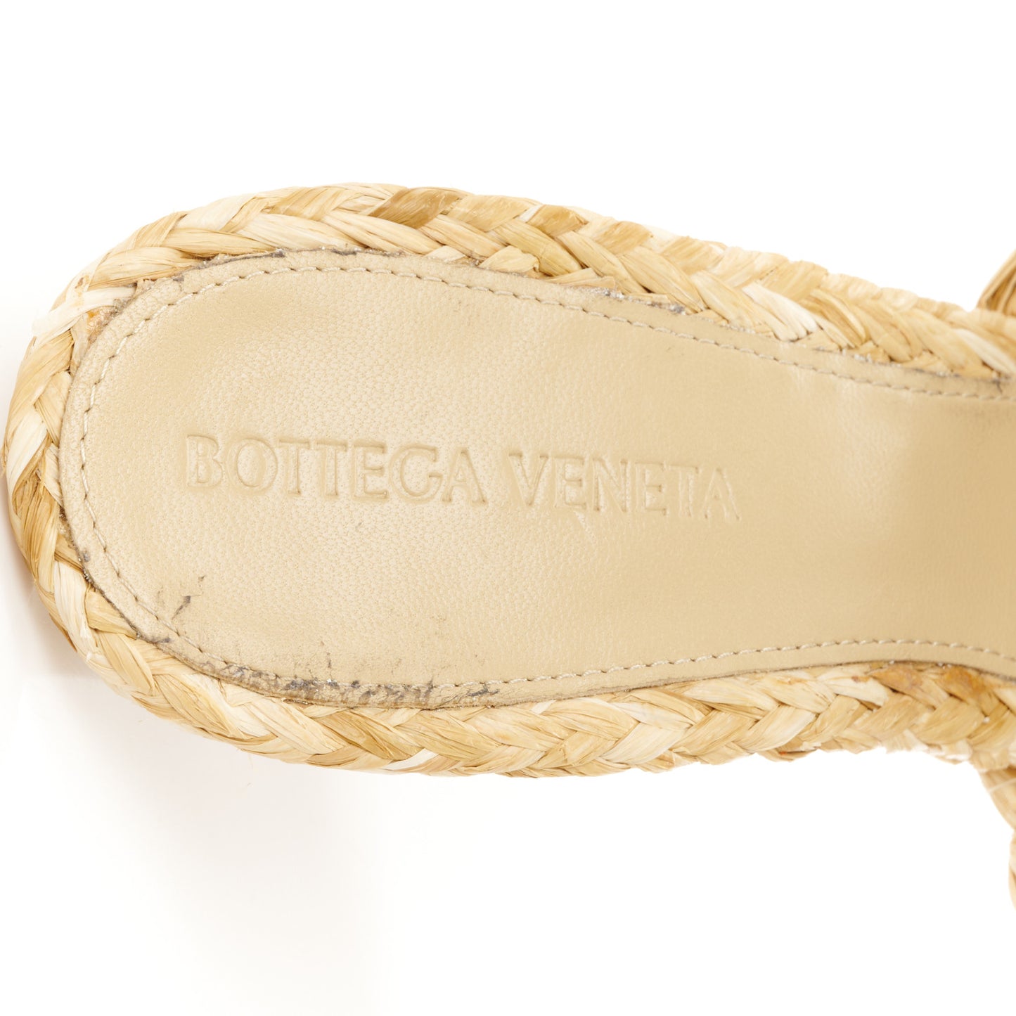 Raffia Twisted Intrecciato Stretch Mule Sandals 39 Macadamia