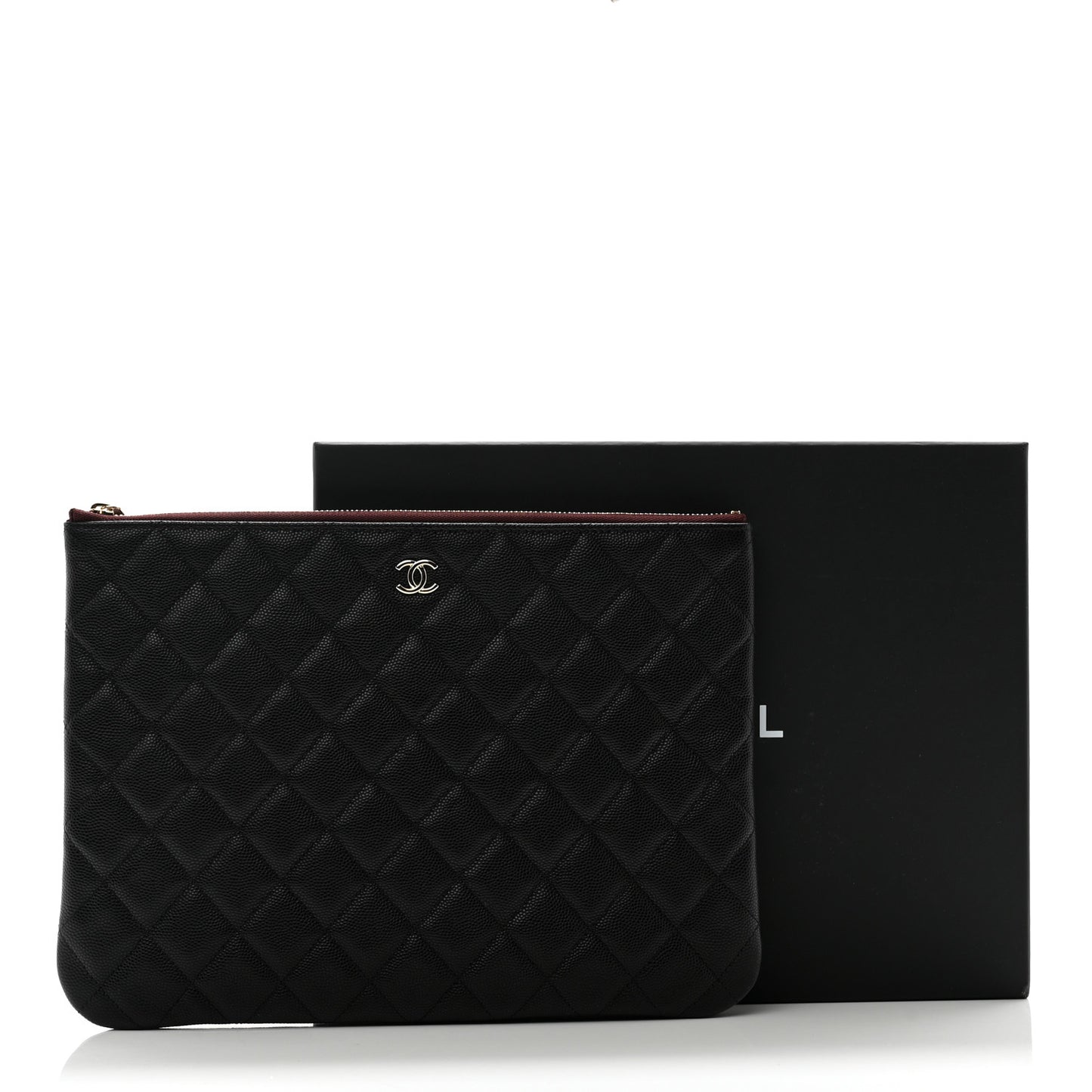 Caviar Quilted Medium Cosmetic Case Black