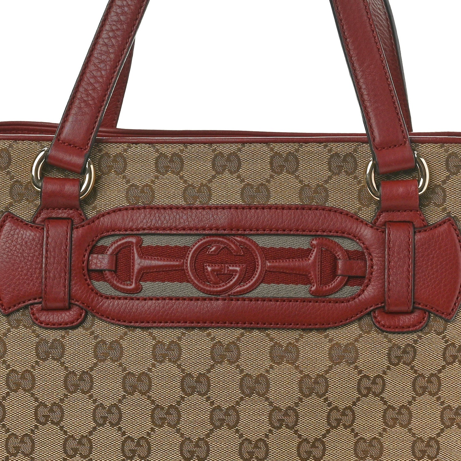 Gucci Monogram Web Medium Dressage Tote Red 8 of 11