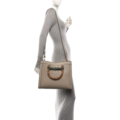Gucci Textured Dollar Calfskin Web Medium Diana Tote Bag Oatmeal Vintage Green 2 of 10