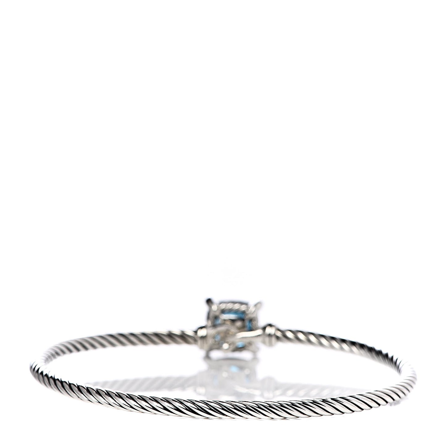Sterling Silver Hampton Blue Topaz Diamond 8mm Chatelaine Bracelet