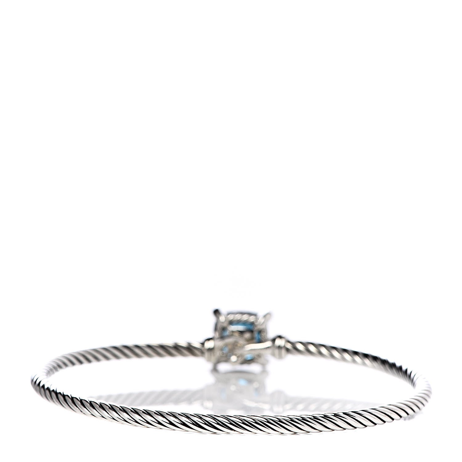 David Yurman Sterling Silver Hampton Blue Topaz Diamond 8mm Chatelaine Bracelet 3 of 5