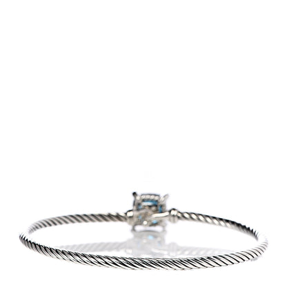 David Yurman Sterling Silver Hampton Blue Topaz Diamond 8mm Chatelaine Bracelet 3 of 5