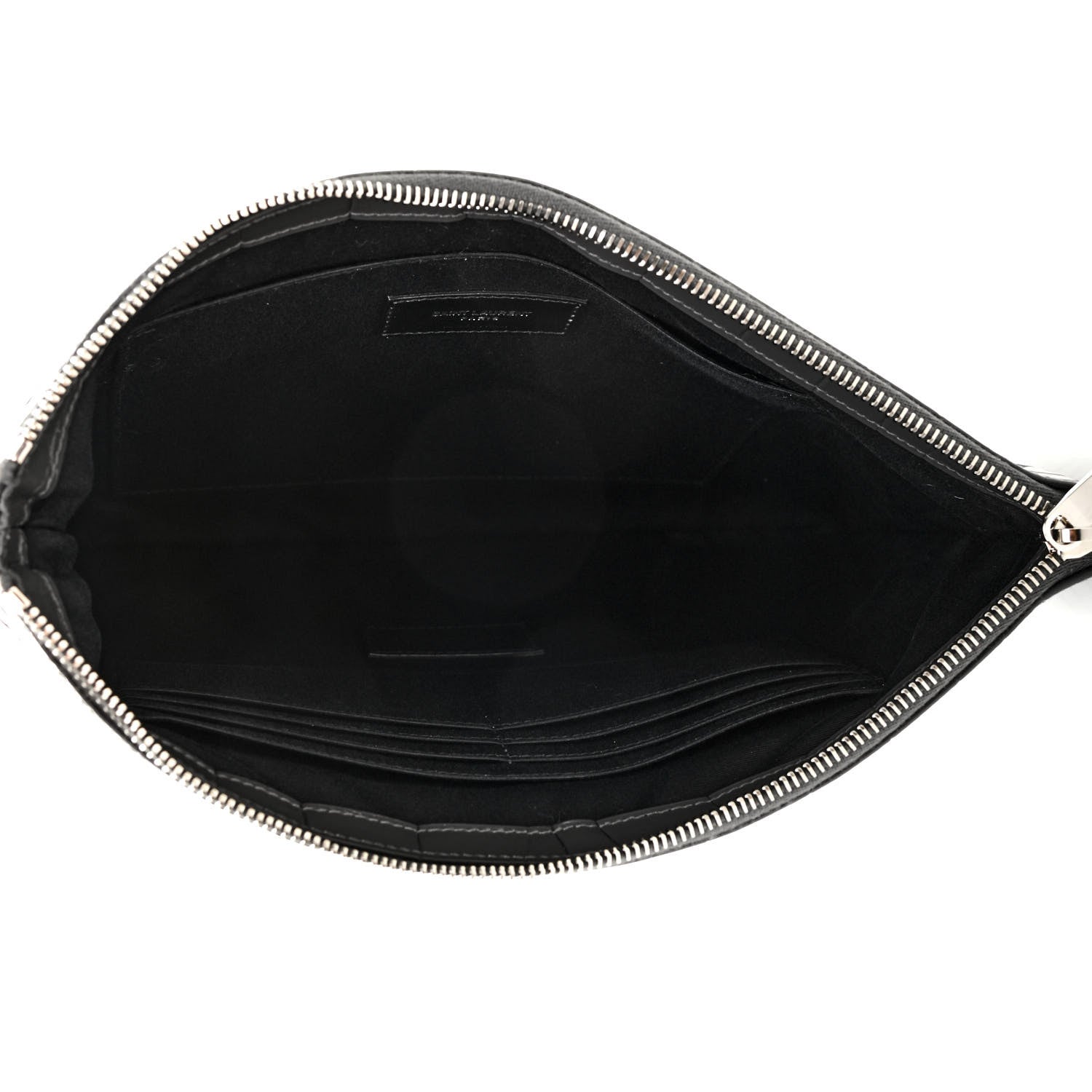 Saint Laurent Calfskin Crocodile Embossed Tablet Pouch Storm 5 of 8