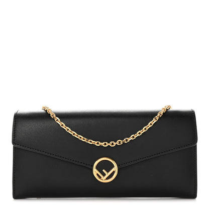 Fendi Vitello Liberty Lucido F is Fendi Continental Envelope Wallet on Chain Black 1 of 11