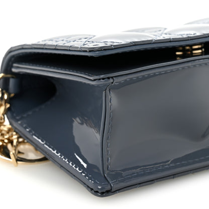 Christian Dior Patent Cannage Mini Waist Pouch On Chain Cloud Blue 10 of 11
