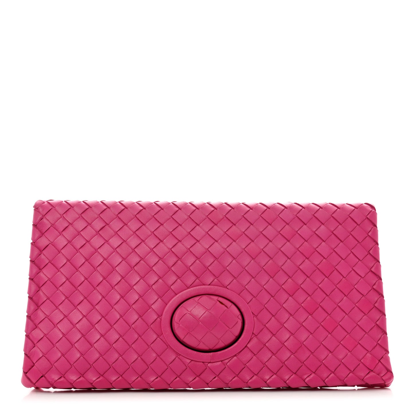 Nappa Intrecciato Turnlock Clutch Deco Rosa Shock