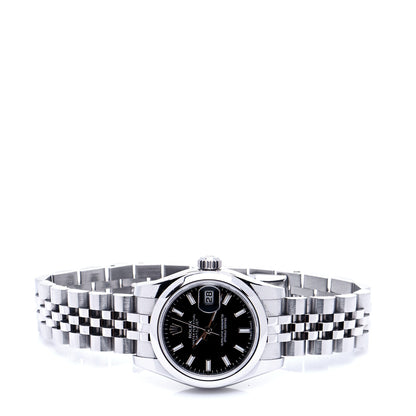 Rolex Stainless Steel 26mm Oyster Perpetual Datejust Watch Black 179160 2 of 6