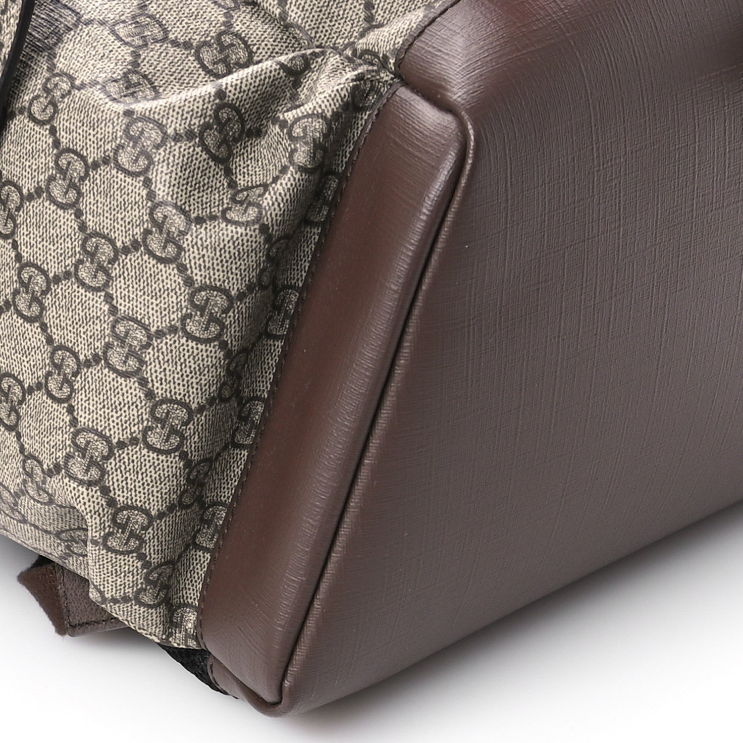 Gucci GG Supreme Monogram Medium Ophidia Double Buckle Backpack Beige Ebony Neon Orange 8 of 9