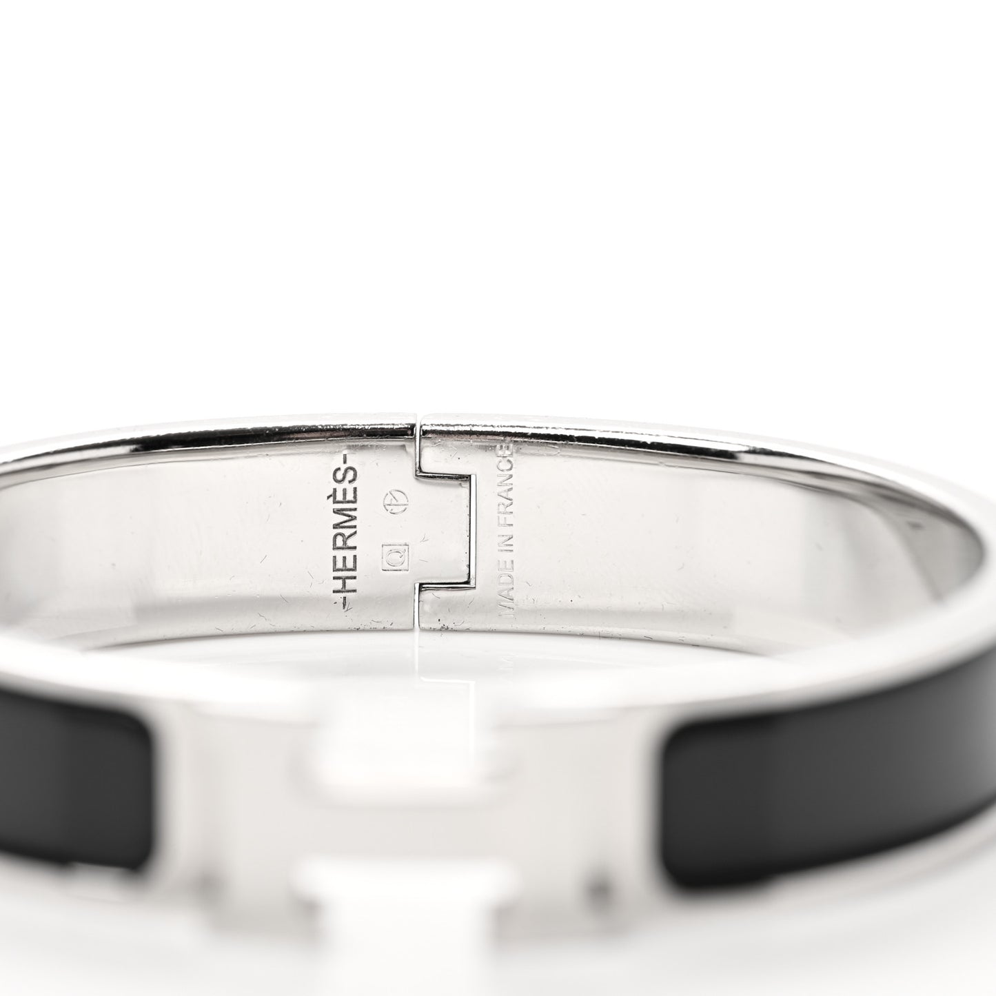 Enamel Narrow Clic Clac H Bracelet PM Black