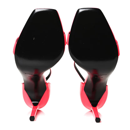Saint Laurent Patent Calfskin Amber 105 Ankle Strap Sandals 41 Fuchsia Fluo 5 of 9