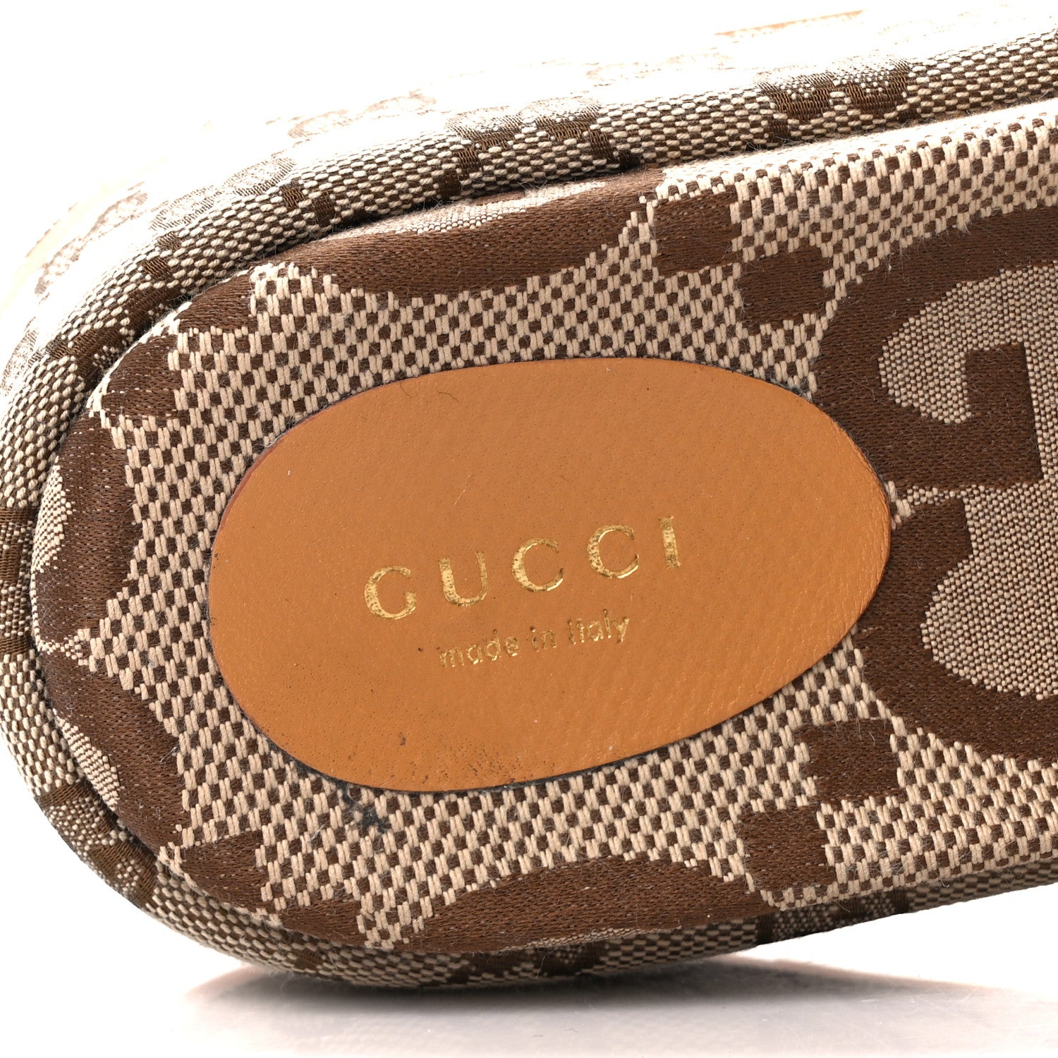 Gucci Monogram Maxi GG Angelina Platform 55mm Slide Sandals 39.5 Camel Ebony 8 of 9