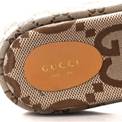 Gucci Monogram Maxi GG Angelina Platform 55mm Slide Sandals 39.5 Camel Ebony 8 of 9