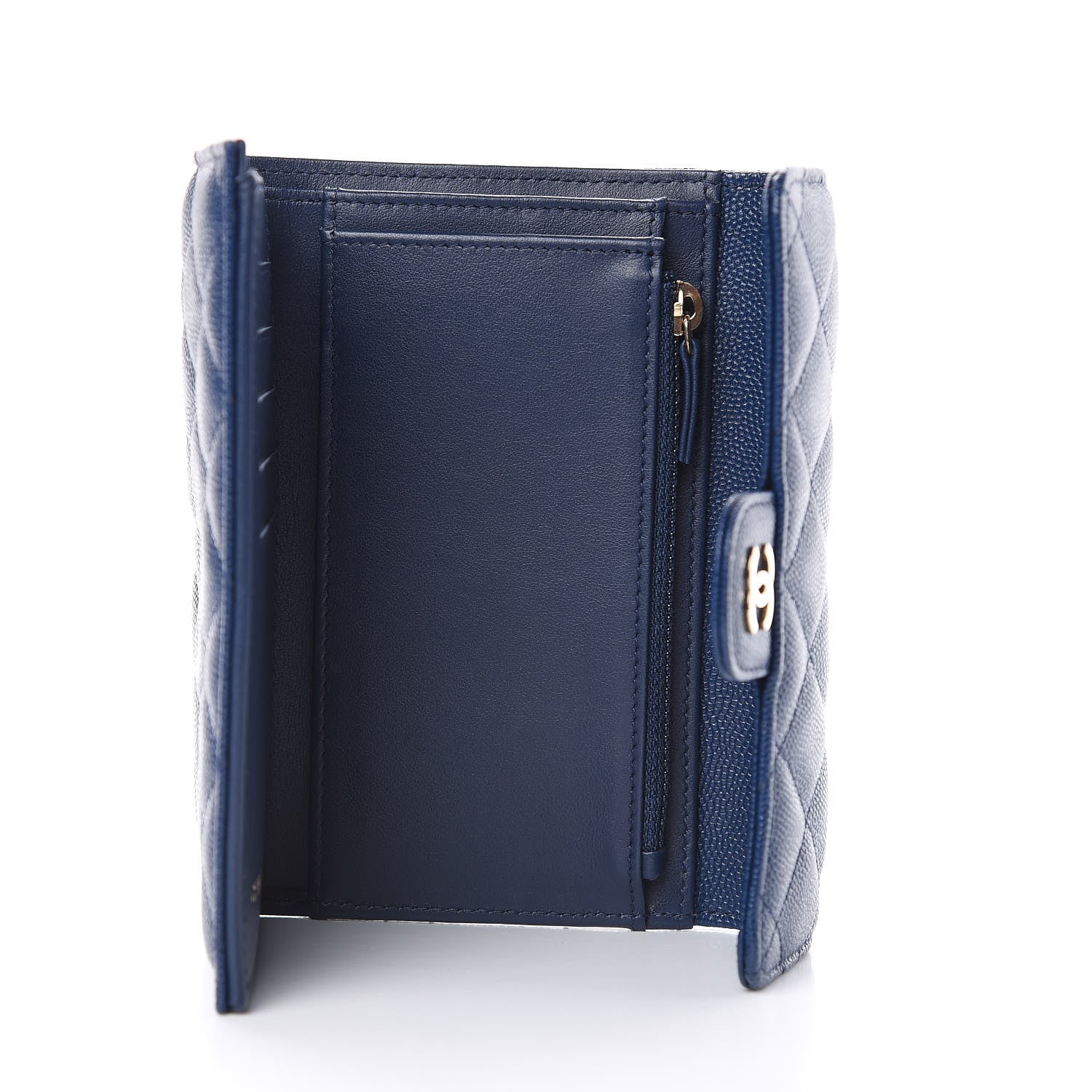 Chanel Caviar Quilted Medium Flap Wallet Dark Blue 5 of 8