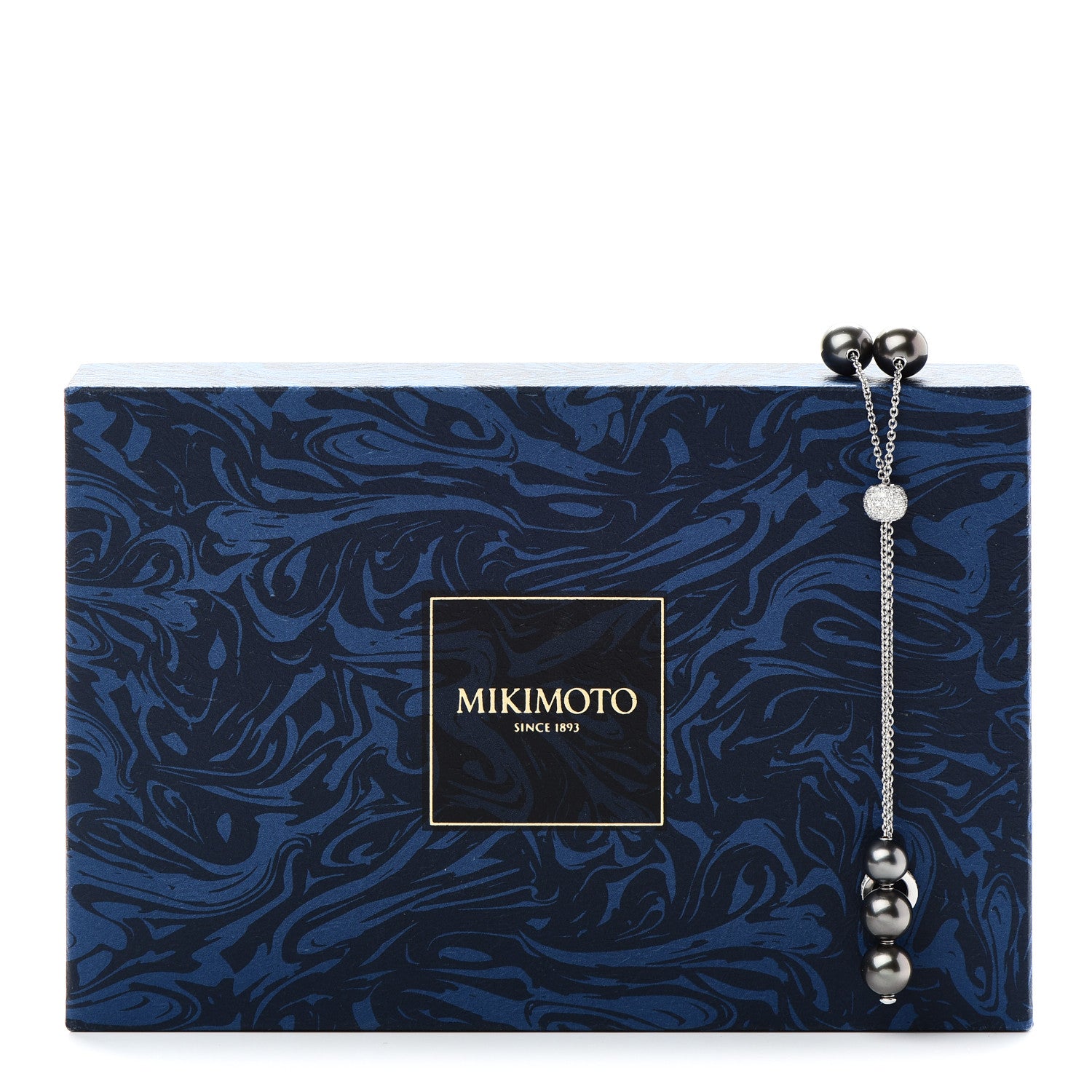 Mikimoto 18K White Gold Diamond Black South Sea Pearl 8.4-10.9mm Pearls In Motion Necklace 5 of 5